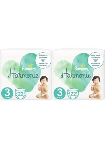 Prima Harmonie Midi 3 Numara Organik Cırtlı Bebek Bezi 2x22 Adet