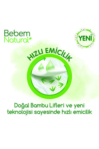 Bebem Natural Doğa Özleri 3 Numara Organik Cırtlı Bebek Bezi 170 Adet