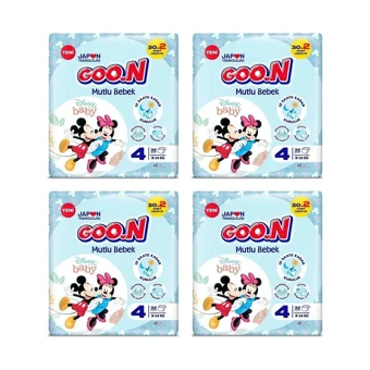 Goon Mutlu Bebek Maxi 4 Numara Cırtlı Bebek Bezi 128 Adet