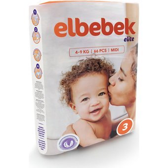 Elbebek Elite Midi 3 Numara Cırtlı Bebek Bezi 66 Adet