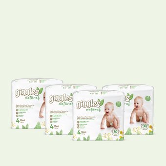 Giggles Natural Maxi 4 Numara Organik Cırtlı Bebek Bezi 120 Adet
