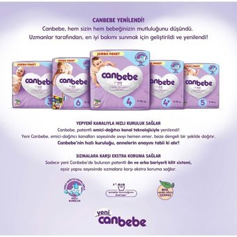 Canbebe Junior Aylık Fırsat 5 Numara Bantlı Bebek Bezi 132 Adet