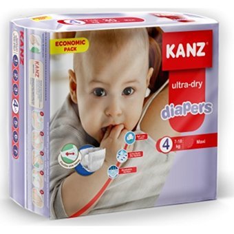 Kanz Ultra-Dry Maxi 4 Numara Cırtlı Bebek Bezi 150 Adet
