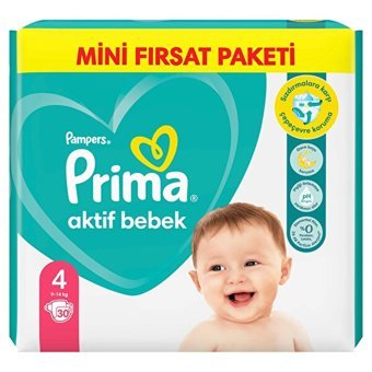 Prima Aktif Bebek 4 Numara Cırtlı Bebek Bezi 30 Adet