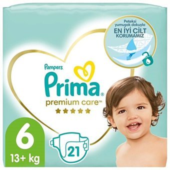 Prima Premium Care 6 Numara Göbek Oyuntulu Cırtlı Bebek Bezi 21 Adet