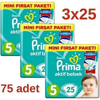 Prima Aktif Bebek 5 Numara Cırtlı Bebek Bezi 75 Adet