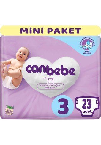 Canbebe Midi Süper Mini Paket 3 Numara Bantlı Bebek Bezi 46 Adet