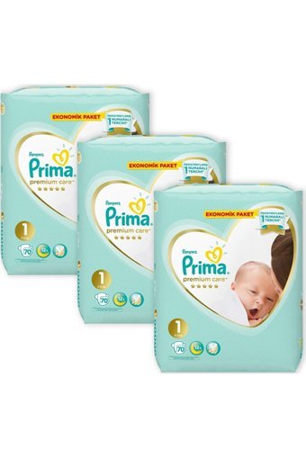 Prima Premium Care Yenidoğan 1 Numara Göbek Oyuntulu Cırtlı Bebek Bezi 210 Adet