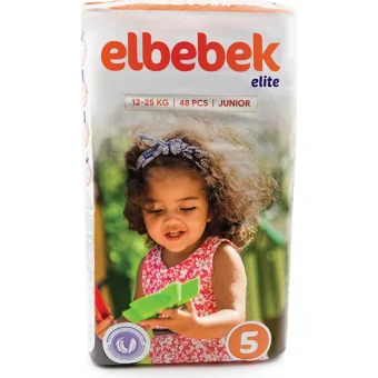 Elbebek Elite Junior 5 Numara Cırtlı Bebek Bezi 48 Adet