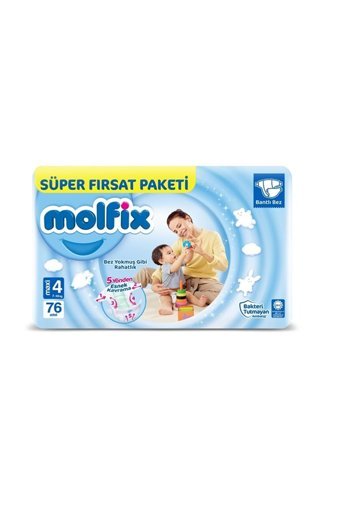 Molfix maxi 4 Numara Cırtlı Bebek Bezi 456 Adet