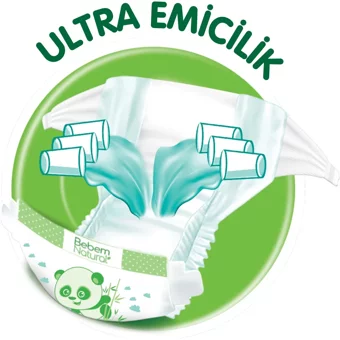 Bebem Natural Doğa Özleri Yenidoğan 1 Numara Organik Cırtlı Bebek Bezi 40 Adet