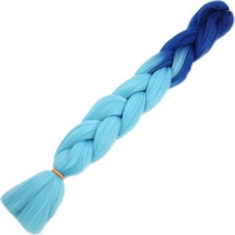 Esperer Afrika Örgüsü ve Rasta İçin Sentetik Ombreli Saç - Koyu Mavi - Açık Mavi - 1