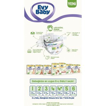 Evy Baby Mega Ultra Fırsat Paketi Midi 3 Numara Cırtlı Bebek Bezi 600 Adet