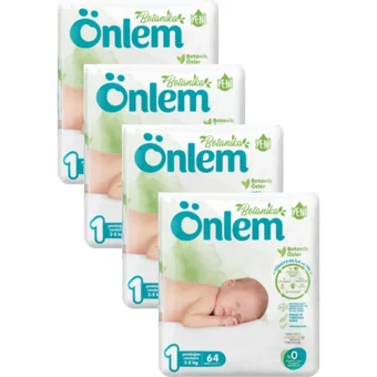 Önlem Botanika Yenidoğan 1 Numara Organik Cırtlı Bebek Bezi 4x64 Adet