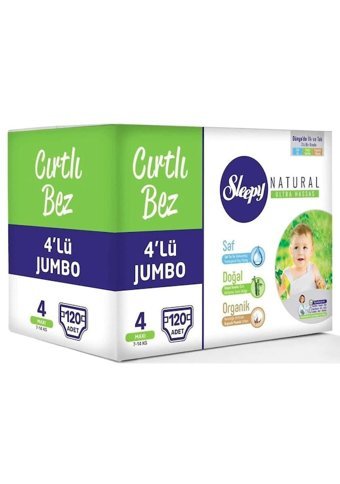 Sleepy Maxi Jumbo Paket 4 Numara Cırtlı Bebek Bezi 120 Adet