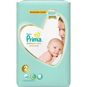 Prima Premium Care 2 Numara Cırtlı Bebek Bezi 60 Adet