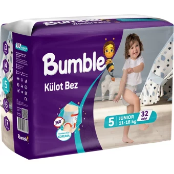 Bumble Junior 5 Numara Külot Bebek Bezi 32 Adet