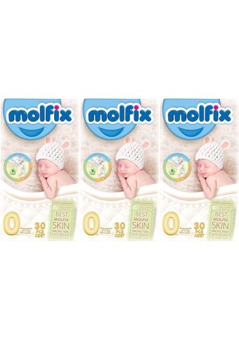 Molfix Prematüre 0 Numara Göbek Oyuntulu Cırtlı Bebek Bezi 3x30 Adet