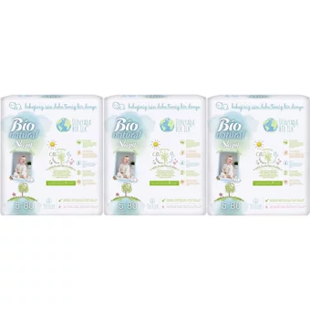 Sleepy Junior 5 Numara Organik Cırtlı Bebek Bezi 3x80 Adet