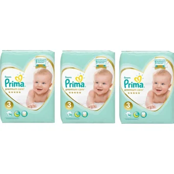 Prima Premium Care 3 Numara Cırtlı Bebek Bezi 3x36 Adet