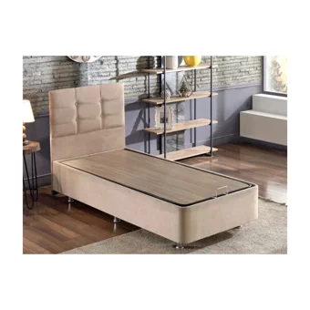 Niron Yatak Polo 80x180 cm Başlıklı Sandıklı Tek Kişilik Baza Seti Kahverengi