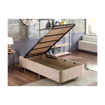 Niron Yatak Polo 80x180 cm Başlıklı Sandıklı Tek Kişilik Baza Seti Kahverengi