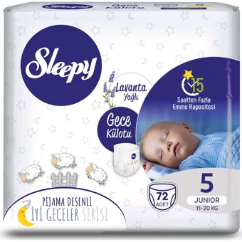 Sleepy Junior 5 Numara Külot Bebek Bezi 72 Adet
