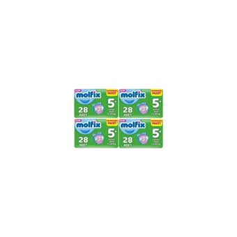 Molfix 3D Junior Plus 5 + Numara Cırtlı Bebek Bezi 4x28 Adet