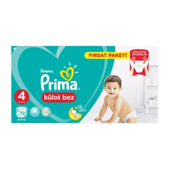 Prima 4 Numara Külot Bebek Bezi 72 Adet