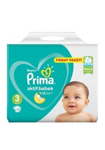 Prima Aktif Bebek 3 Numara Cırtlı Bebek Bezi 4x27 Adet