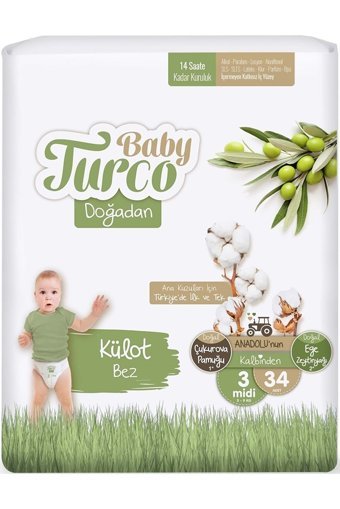 Baby Turco Doğadan 3 Numara Külot Bebek Bezi 306 Adet