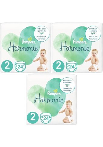 Prima Harmonie Mini 2 Numara Organik Cırtlı Bebek Bezi 3x24 Adet