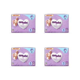Canbebe Fırsat Paketi 3 Numara Bantlı Bebek Bezi 4x68 Adet