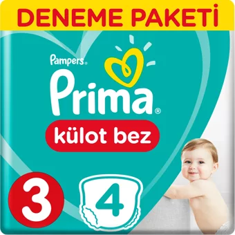 Prima Deneme Paketi 4 Numara Külot Bebek Bezi 4 Adet