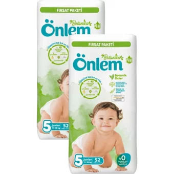 Önlem Botanika 5 Numara Organik Cırtlı Bebek Bezi 104 Adet