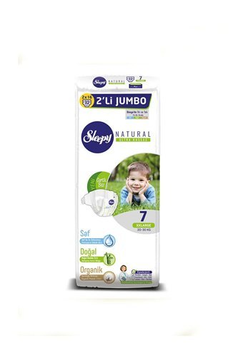Sleepy XXL Jumbo 7 Numara Organik Cırtlı Bebek Bezi 32 Adet