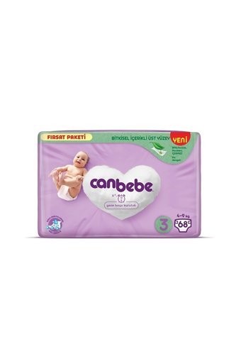 Canbebe Midi 3 Numara Bantlı Bebek Bezi 204 Adet