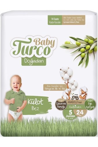Baby Turco Doğadan 5 Numara Külot Bebek Bezi 96 Adet