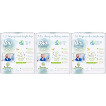 Sleepy Bio Natural 4 Numara Organik Cırtlı Bebek Bezi 3x96 Adet