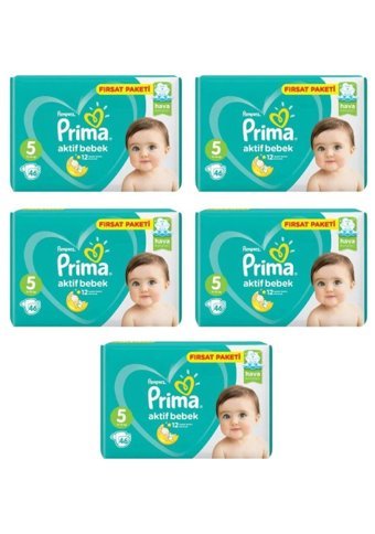 Prima Aktif Bebek 5 Numara Cırtlı Bebek Bezi 5x46 Adet