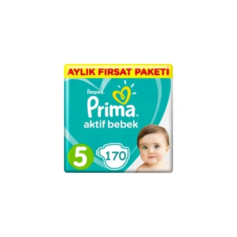 Prima Aktif Bebek 5 Numara Cırtlı Bebek Bezi 170 Adet