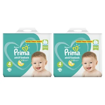 Prima Aktif Bebek 4 Numara Cırtlı Bebek Bezi 152 Adet