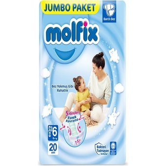 Molfix Extra Large 6 Numara Bantlı Bebek Bezi 20 Adet