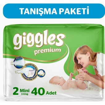 Giggles Premium Mini 2 Numara Cırtlı Bebek Bezi 40 Adet