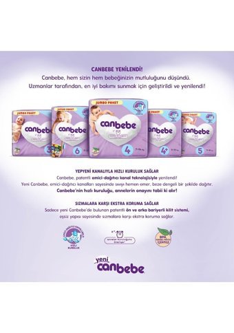 Canbebe Midi Ekstra Fırsat Paketi 3 Numara Bantlı Bebek Bezi 408 Adet