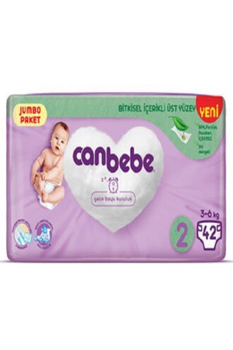 Canbebe 2 Numara Bantlı Bebek Bezi 42 Adet