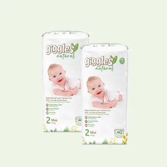 Giggles Natural Mini 2 Numara Cırtlı Bebek Bezi 80 Adet