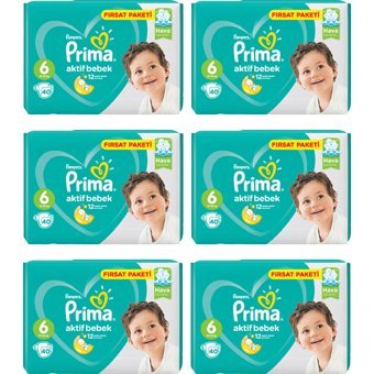 Prima Aktif Bebek 6 Numara Cırtlı Bebek Bezi 6x40 Adet