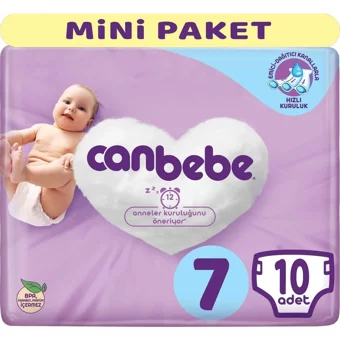 Canbebe Xx Large Süper Mini Mega Paket 7 Numara Bantlı Bebek Bezi 6x60 Adet