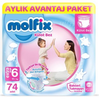 Molfix Extra Large 6 Numara Külot Bebek Bezi 74 Adet